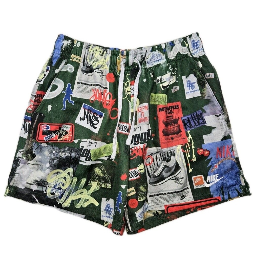 Mens Nike Club Mesh Flow All Over Print Shorts Small 27x6